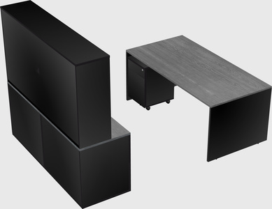 Parallel desk with credenza