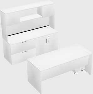 Parallel desk with credenza