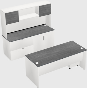 Parallel desk with credenza