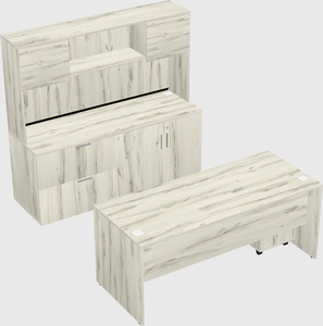 Parallel desk with credenza