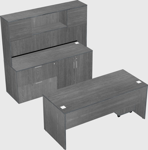 Parallel desk with credenza