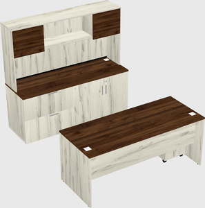 Parallel desk with credenza