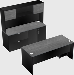 Bureau parallèle avec crédence