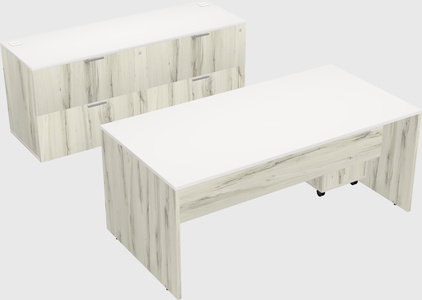 Parallel desk with credenza