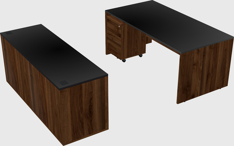 Parallel desk with credenza