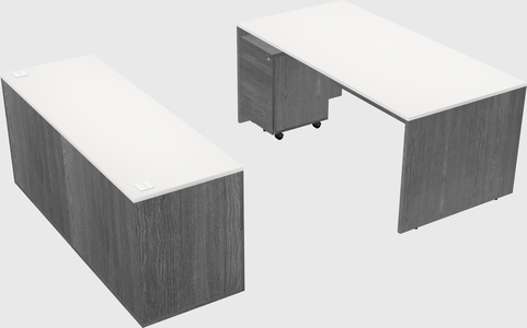 Bureau parallèle avec crédence