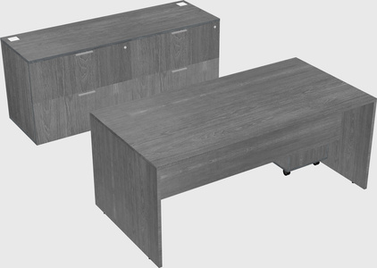 Parallel desk with credenza