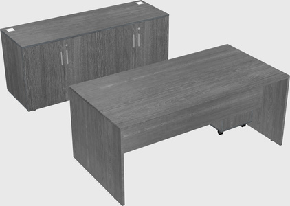 Bureau parallèle avec crédence
