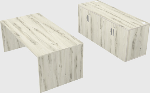 Parallel desk with credenza