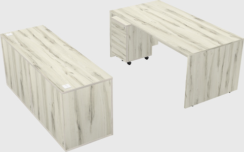 Parallel desk with credenza