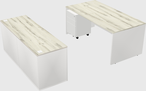 Parallel desk with credenza