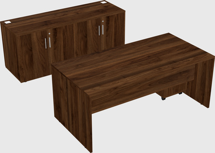 Bureau parallèle avec crédence