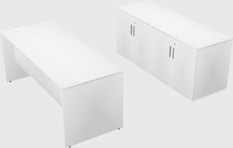 Bureau parallèle avec crédence