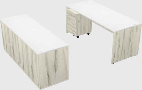 Parallel desk with credenza