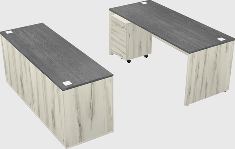 Parallel desk with credenza