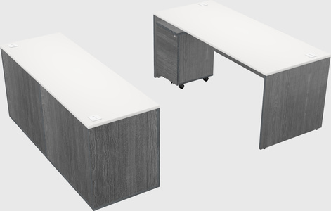 Parallel desk with credenza