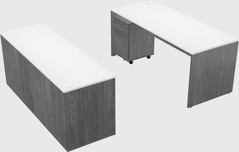 Bureau parallèle avec crédence