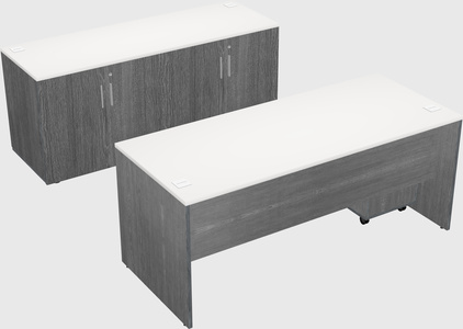Bureau parallèle avec crédence