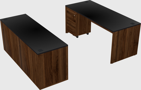 Parallel desk with credenza