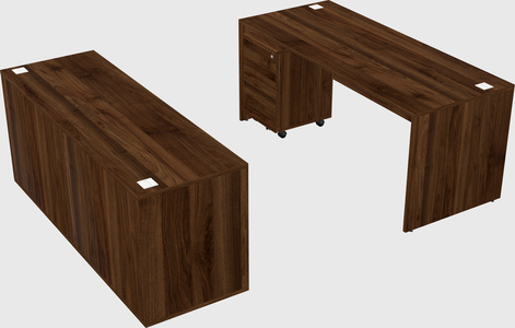 Parallel desk with credenza