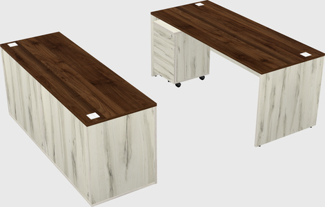 Parallel desk with credenza
