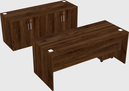 Parallel desk with credenza