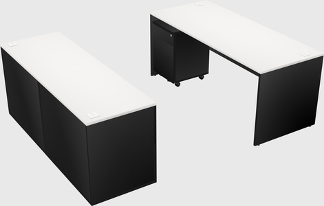 Parallel desk with credenza