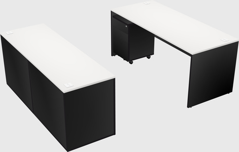 Parallel desk with credenza