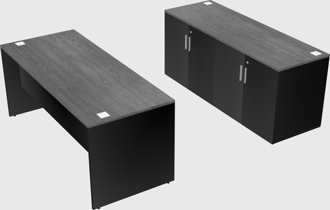 Parallel desk with credenza