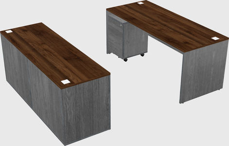 Parallel desk with credenza
