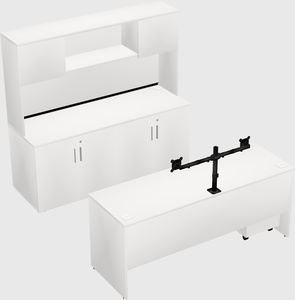 Bureau parallèle avec crédence