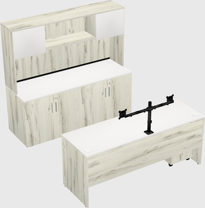 Parallel desk with credenza