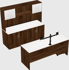 Parallel desk with credenza