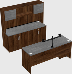 Parallel desk with credenza