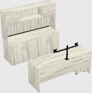 Parallel desk with credenza
