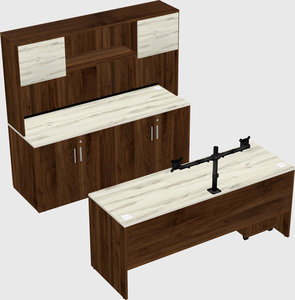 Parallel desk with credenza