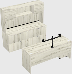Bureau parallèle avec crédence