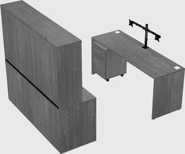 Bureau parallèle avec crédence