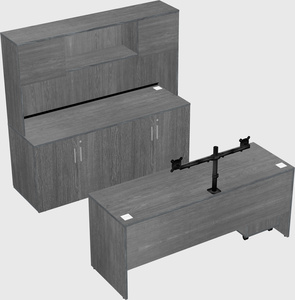 Bureau parallèle avec crédence