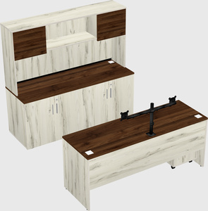 Parallel desk with credenza