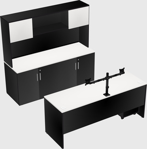Parallel desk with credenza