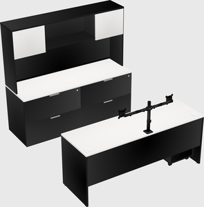 Bureau parallèle avec crédence