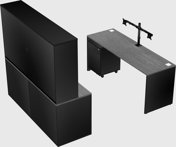 Parallel desk with credenza