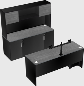 Parallel desk with credenza