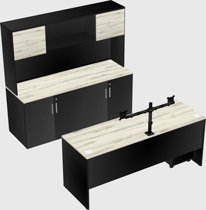 Bureau parallèle avec crédence