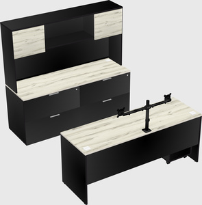 Parallel desk with credenza