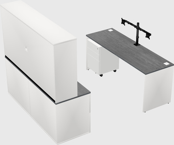 Parallel desk with credenza