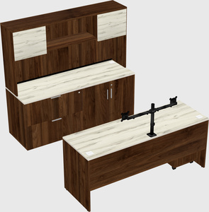 Parallel desk with credenza