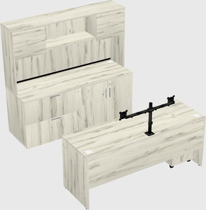 Bureau parallèle avec crédence