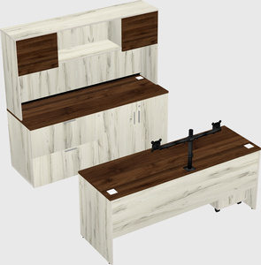 Bureau parallèle avec crédence